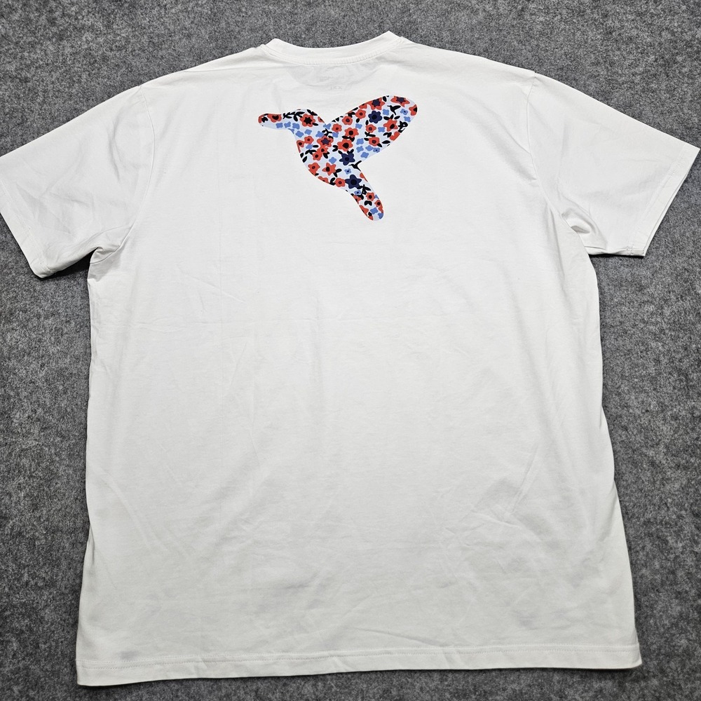 Birddogs‎ Blue Flower Bird White Graphic Tee Size XXL